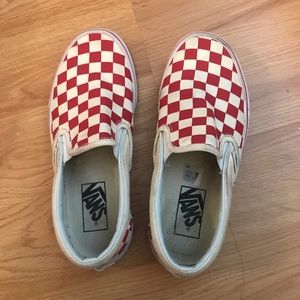 Red Checkerboard Vans Size 6
